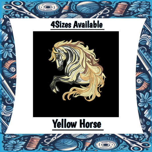 Yellow Horse - Machine Embroidery File | 4 Sizes